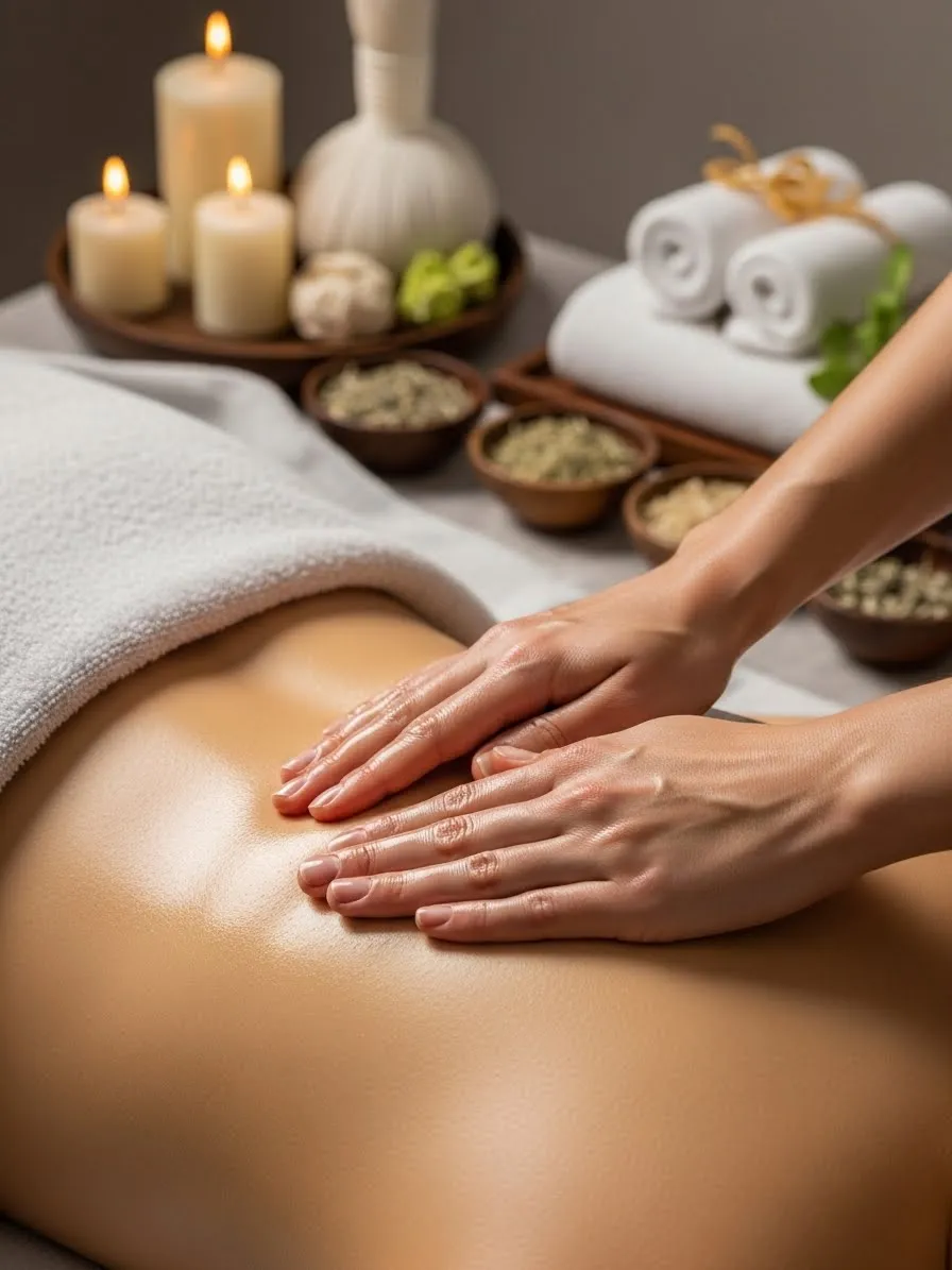 강남구출장마사지 시술 현장에서 한국 여성이 힐링 코스를 받으며 편안한 휴식을 취하는 모습