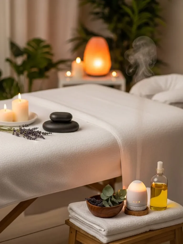 달빛케어 출장마사지 힐링 준비 - 핫스톤과 아로마 오일
